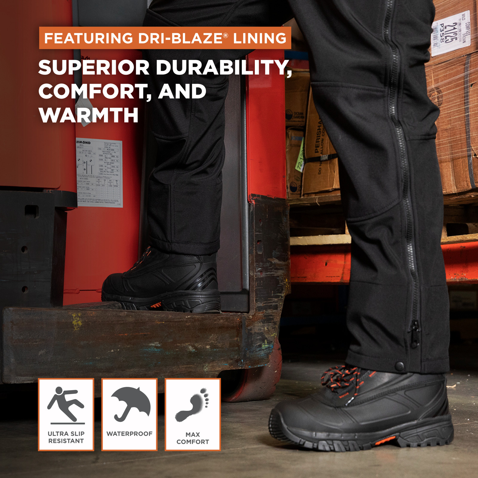 RefrigiWear Men’s PolarForce Max Waterproof Insulated 8-Inch Leather Work Boots