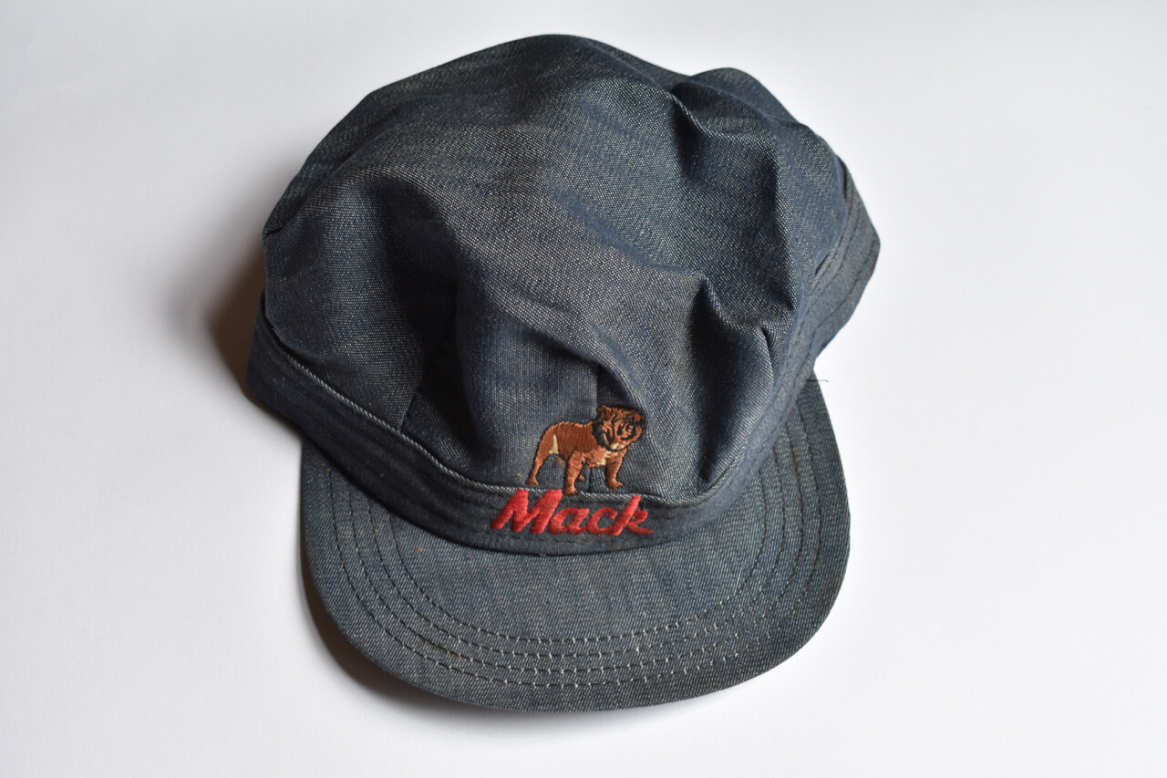 Vintage Mack Trucks Bulldog Denim LOUISVILLE MFG CO Snapback Hat USA Rare Cap