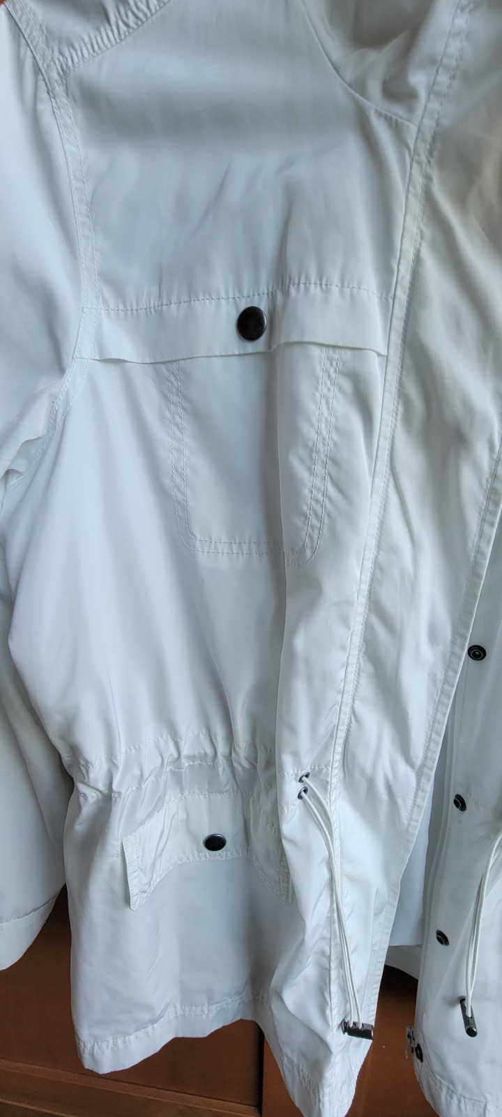 Coldwater Creek Women’s White Windbreaker Light Jacket XL (18) Zip Snap Close
