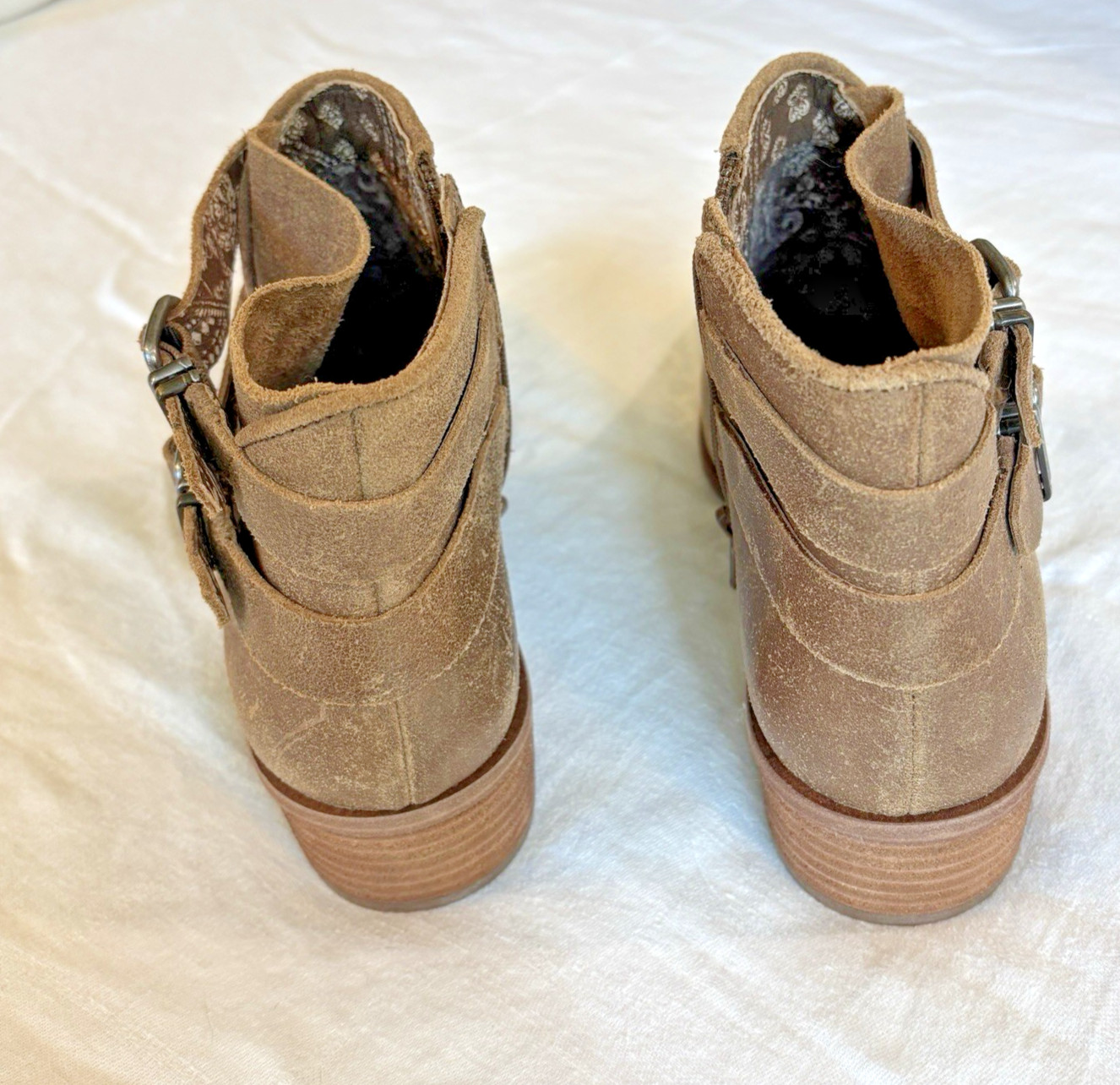 Lucky Brand Befind Booties Leather Tan Size 8 Ankle Boots