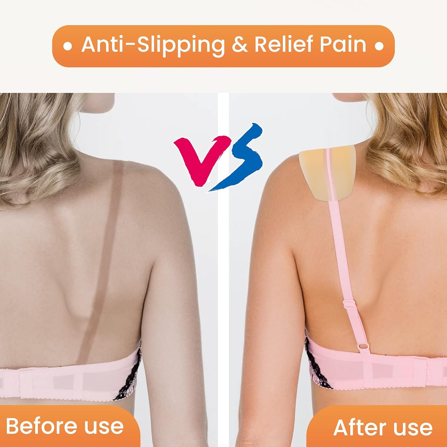 2/6x Bra Strap Pads Silicone Bra Strap Cushions Holders, Slipping Ease Shoulder