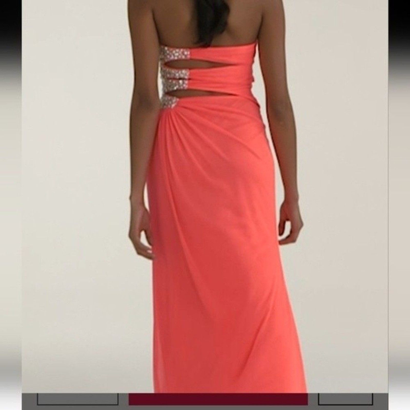 Morgan & Co. Coral Strapless Sweetheart Formal Dress