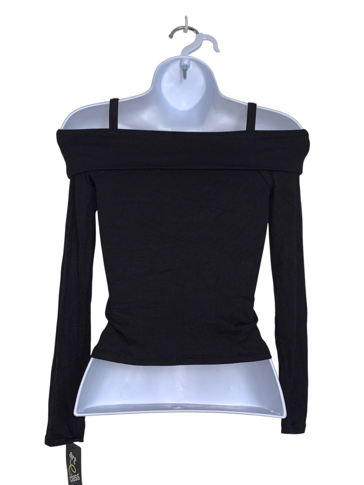 Art Class Juniors Off-The-Shoulder Long Sleeve Top Black
