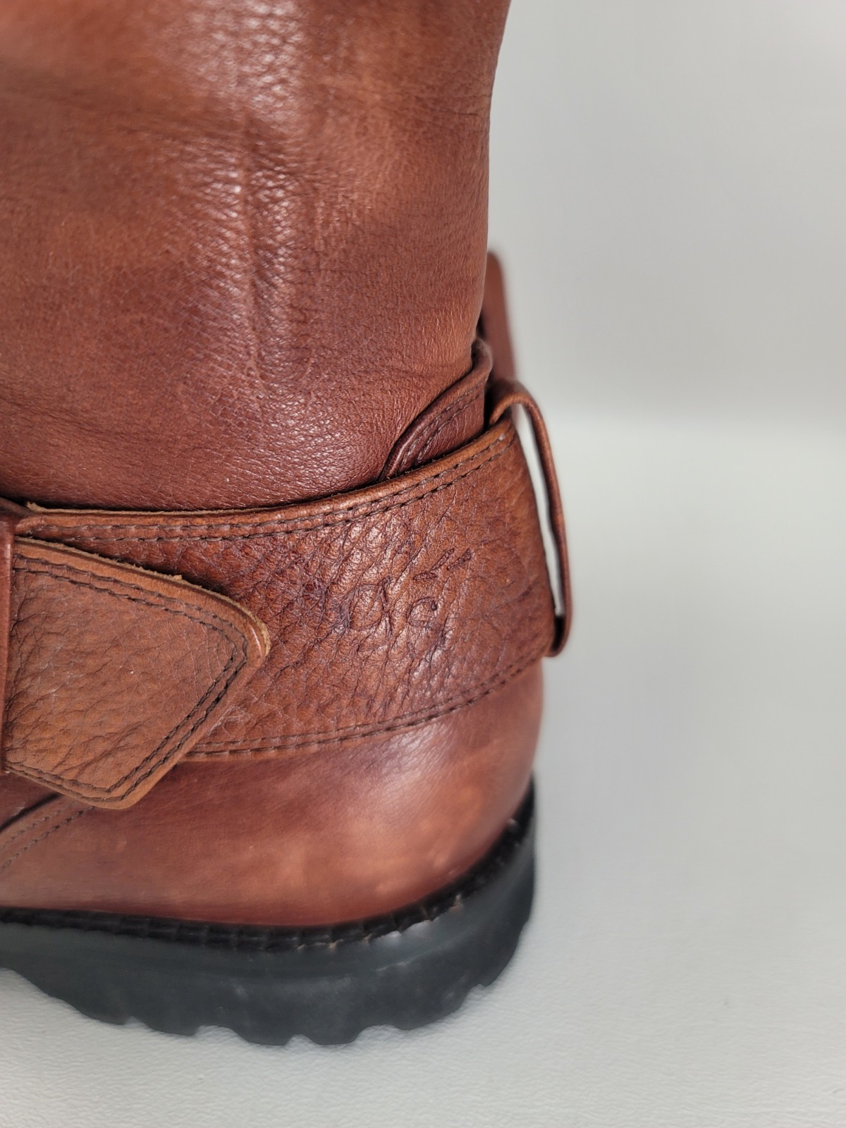 Gentle Souls Brown Camden Moto Double Buckled Up Pebbled Leather Boots Size 8.5