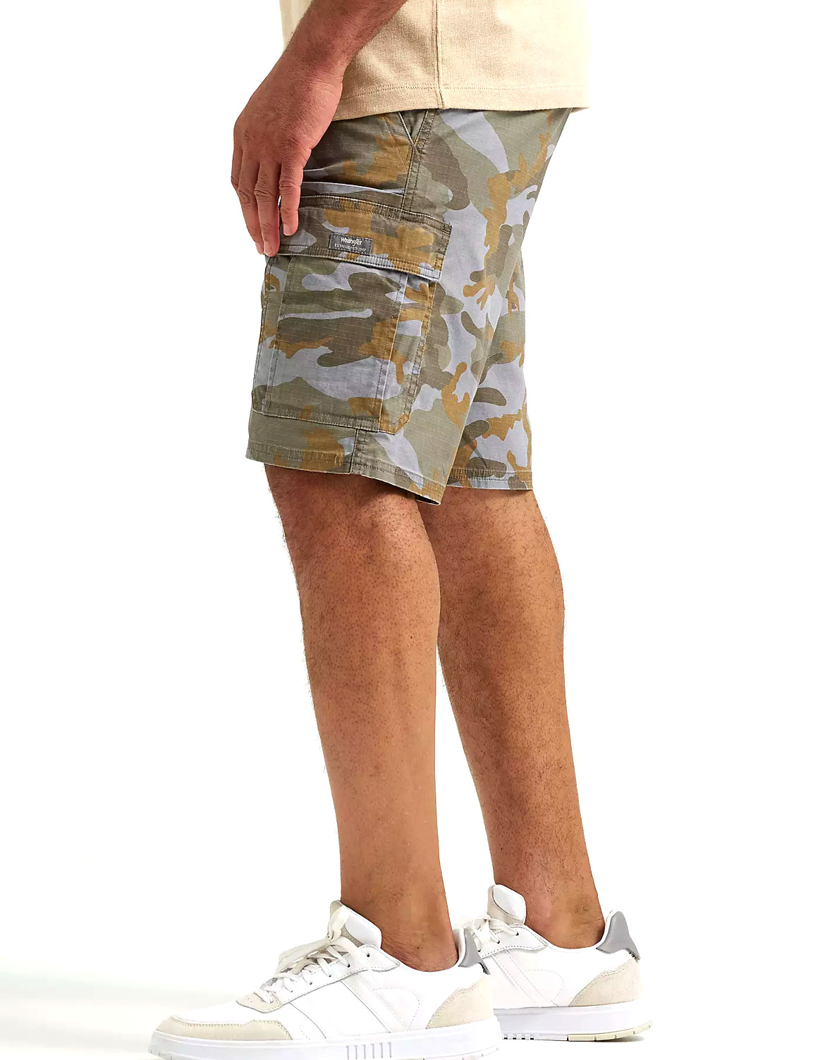 Men’s Wrangler Relaxed Fit 10 inch Stretch Cargo Shorts Camo CHOOSE SIZE 30-48