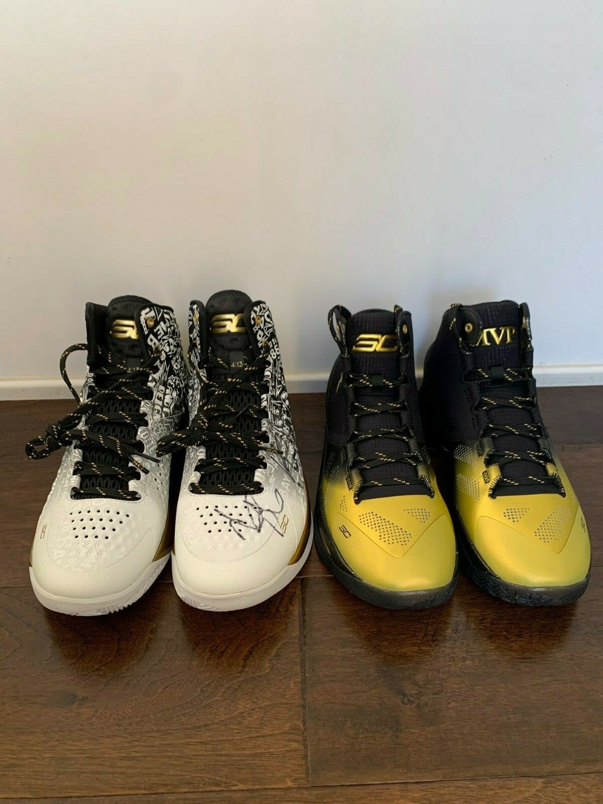 SIGNED Steph Curry B2B MVP Pack Sz 10.5 UA back 2 back