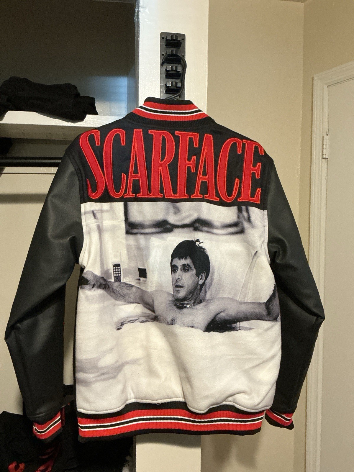 Men’s S Varsity Faux Leather Racing/Movie Jacket Lot 2 Full Zip Snap Stand