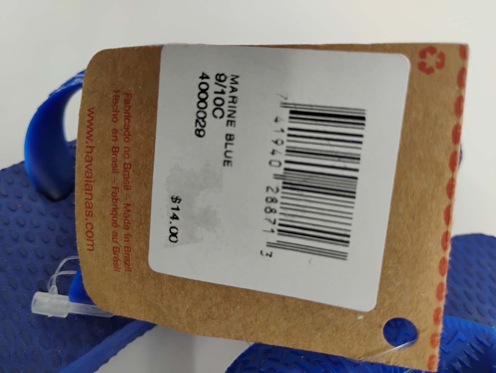 NEW Havaianas Marine Blue Thong Flip Flops, Size 9/10C (25-26) Unisex