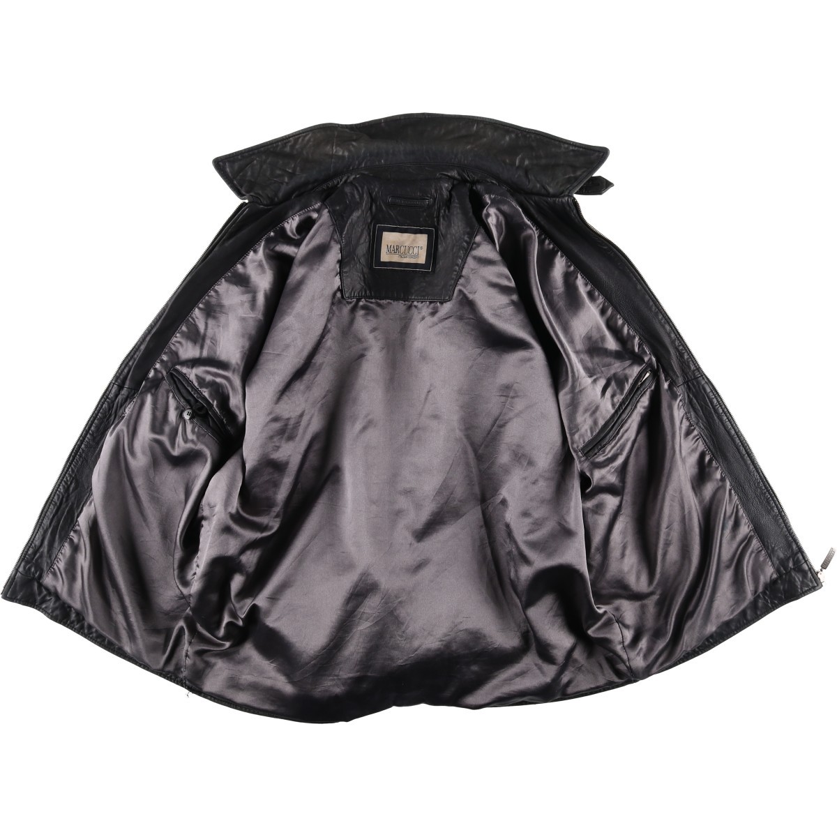 Used MARCUCCI swing top type leather blouson men’s size L equivalent