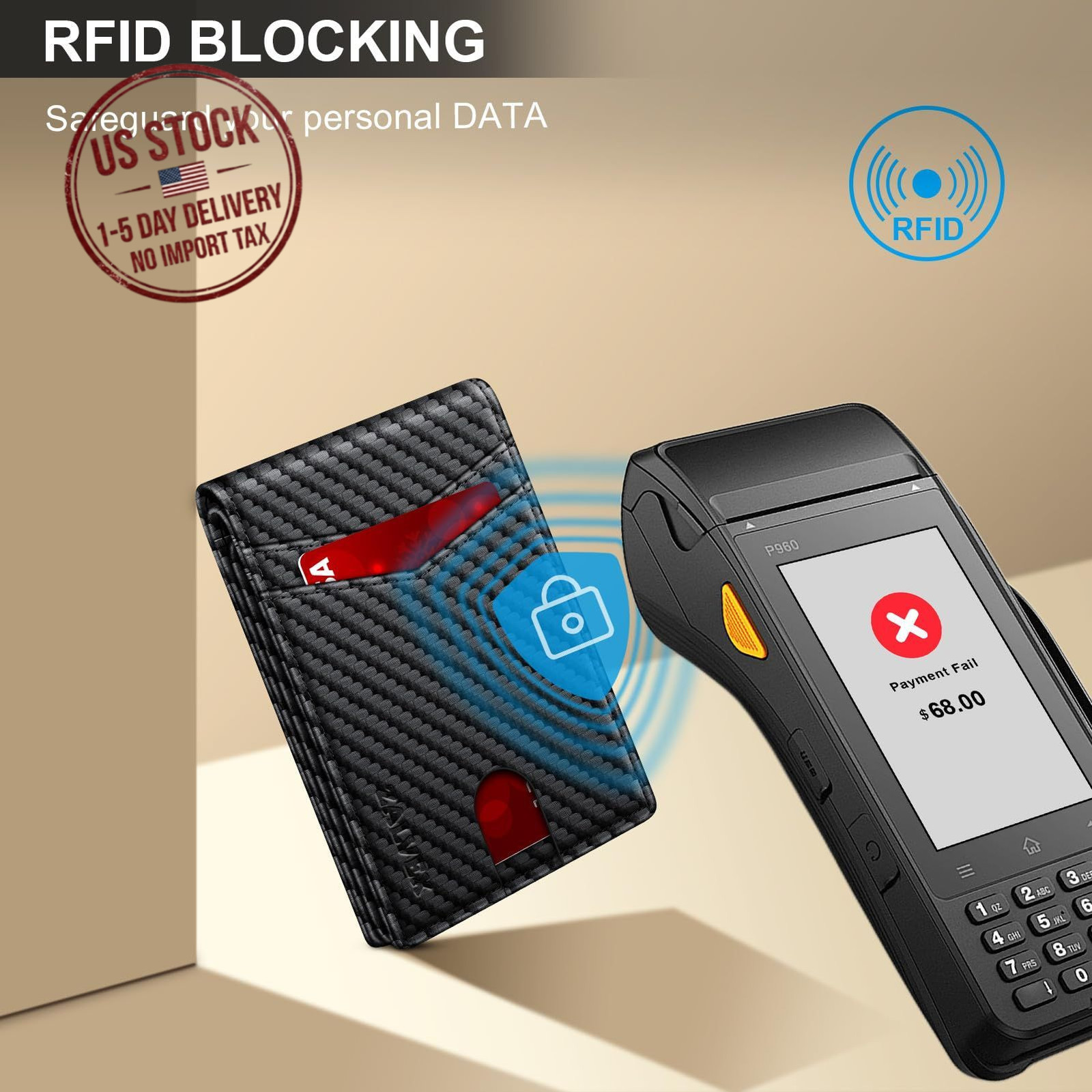 Slim RFID Blocking Leather Wallet for Men Bifold Credit Card Holder 14 Cards ID