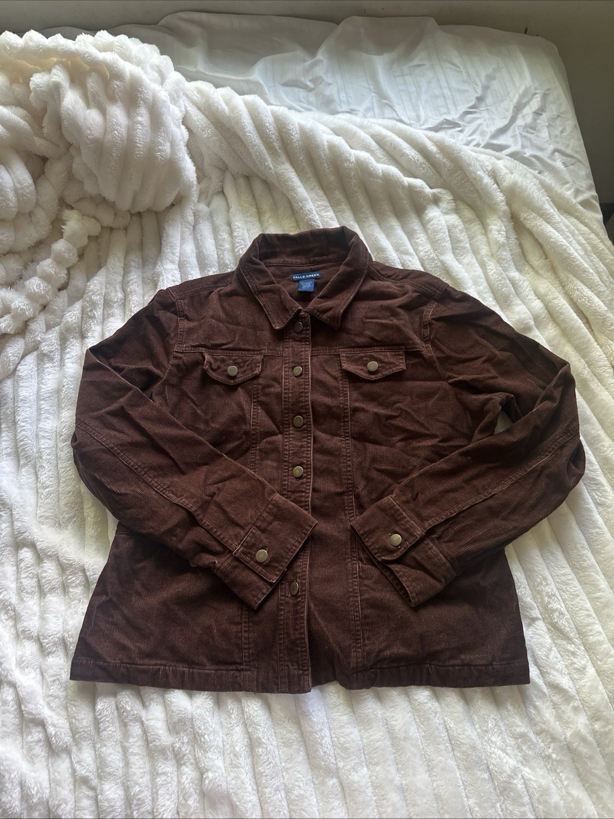 Women’s Brown Cotton Coat Falls Creek Size Large No Flaws