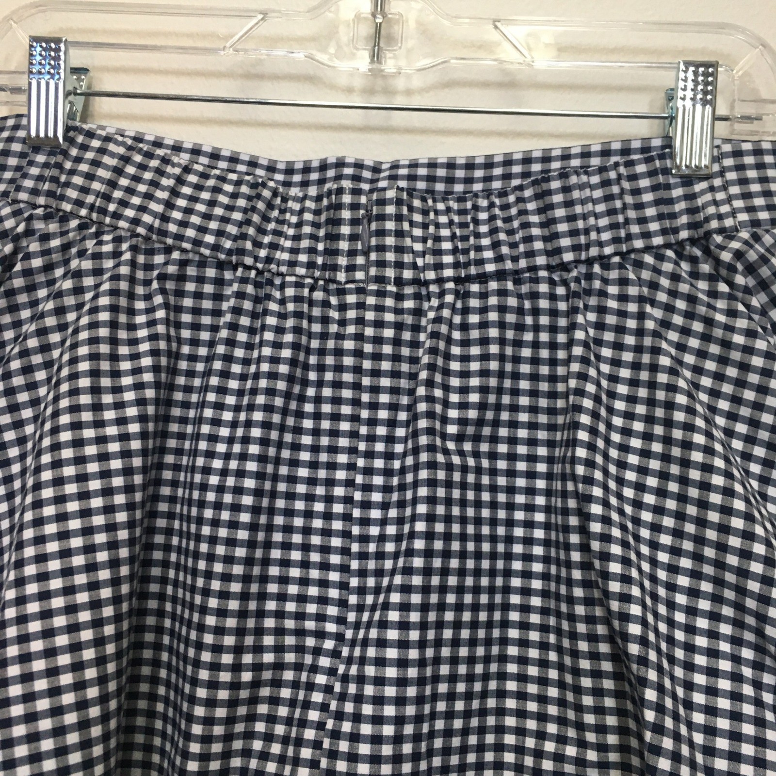 Uniqlo Gingham Pockets Circular Skirt Women’s Large Navy Blue Preppy Classic