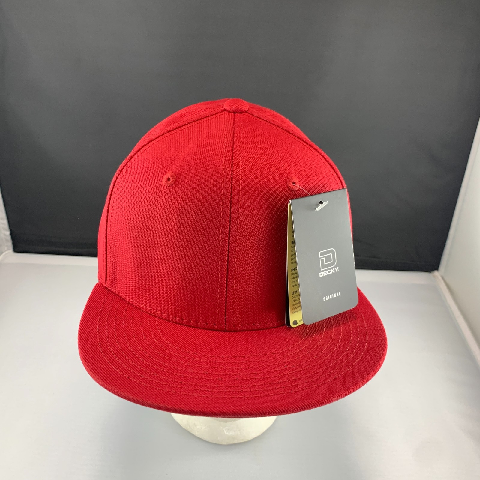 New Decky 6020 Snapback Hat Acrylic Blank Flat Bill High Crown One Size Cardinal