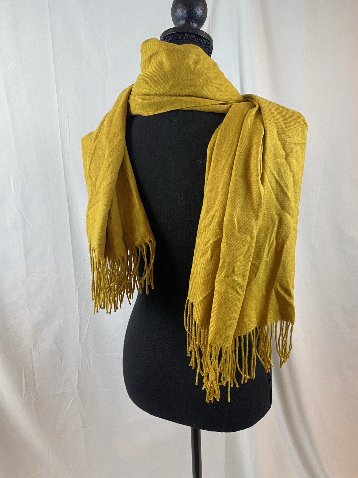 Cashmere Rectangle Fringed Scarf 27” Wide X 70” Long Without Fringe