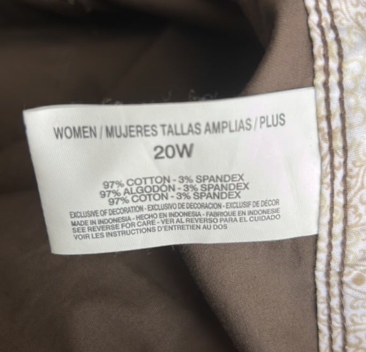 NWT Gloria Vanderbilt capri pants Plus size 20W Brown Pockets