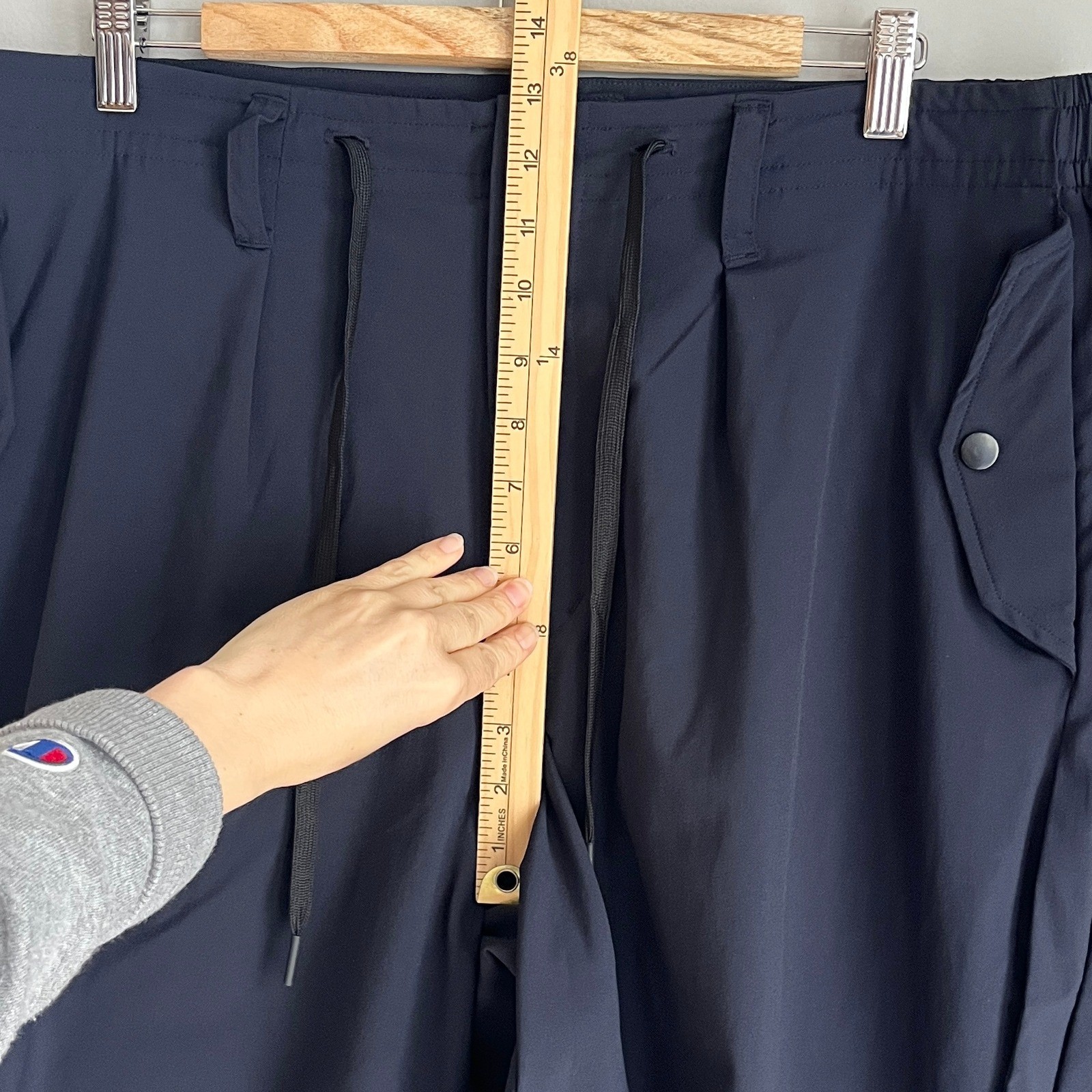 Paskho Sanctuary Navy Travel Snap Ankle Pants Pockets Womens Size L *40 Waist