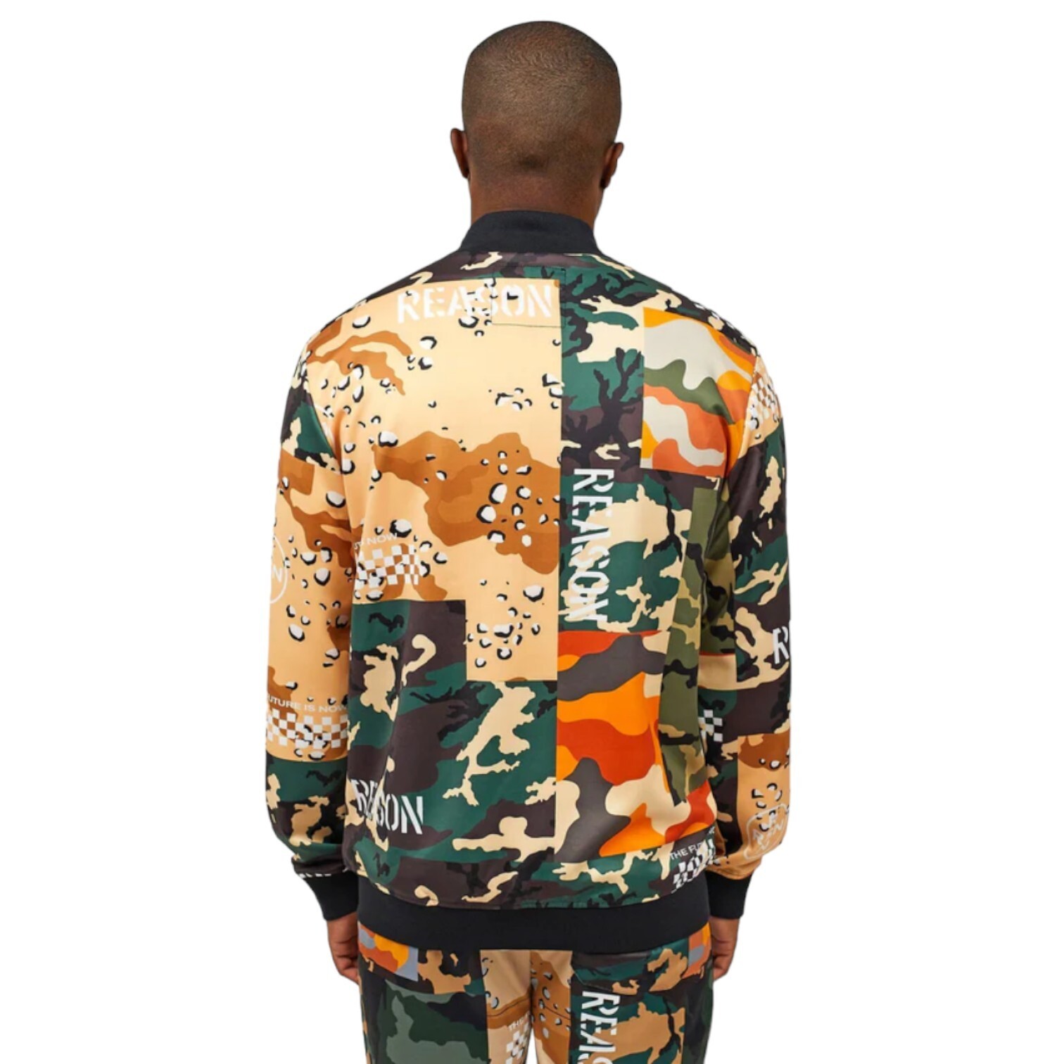 Reason Allover Camo Mixed Allover Print Track Jacket Men’s Size Medium