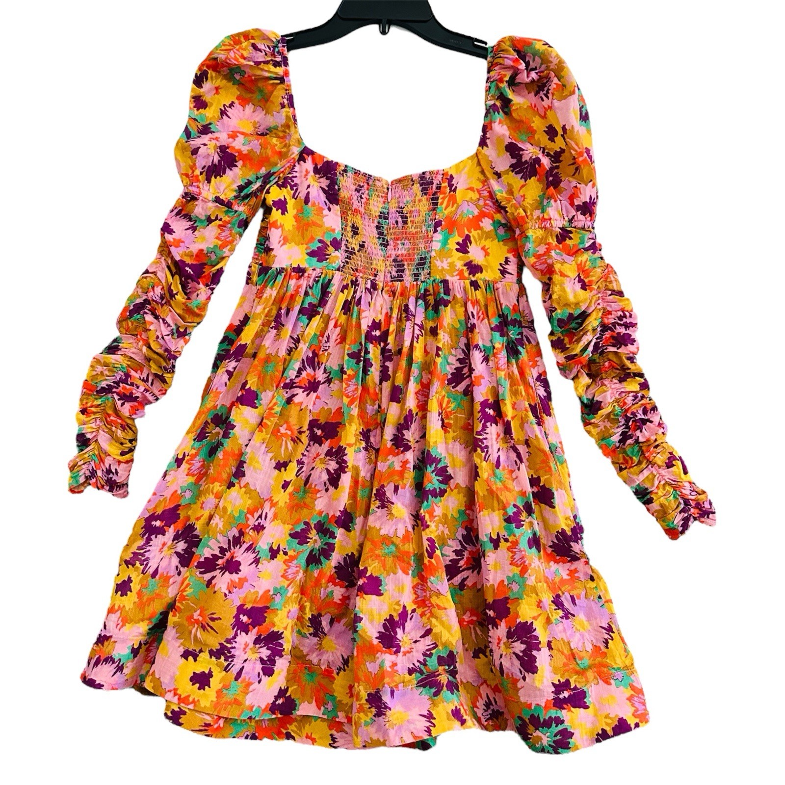 Zimmermann Violet Twist Front Mini Dress in Mustard Multi Floral Size 0P | US 2P