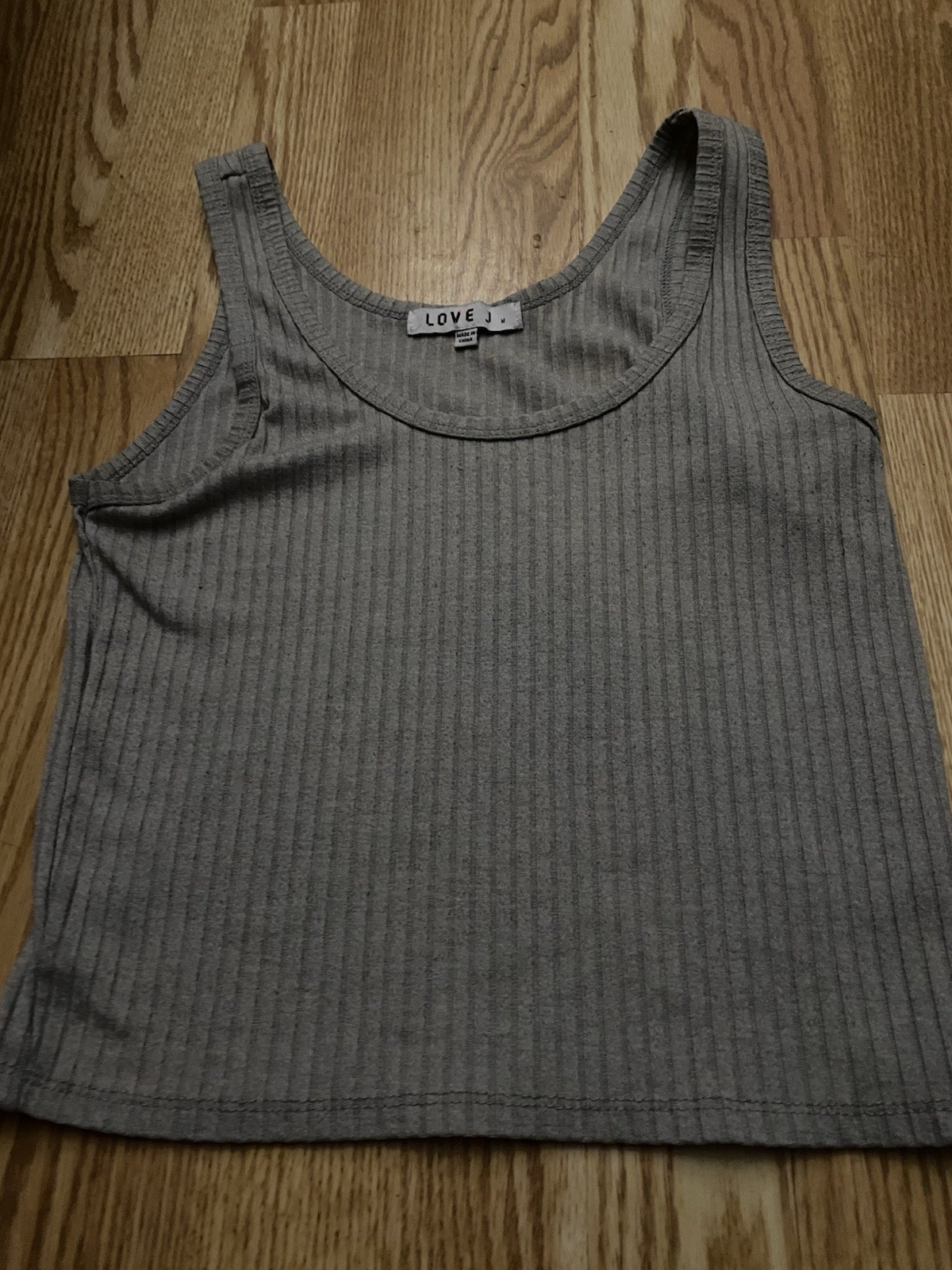 LOVE J Women’s M Gray Solid Knit Scoop Neck Sleeveless Pullover Tank Top