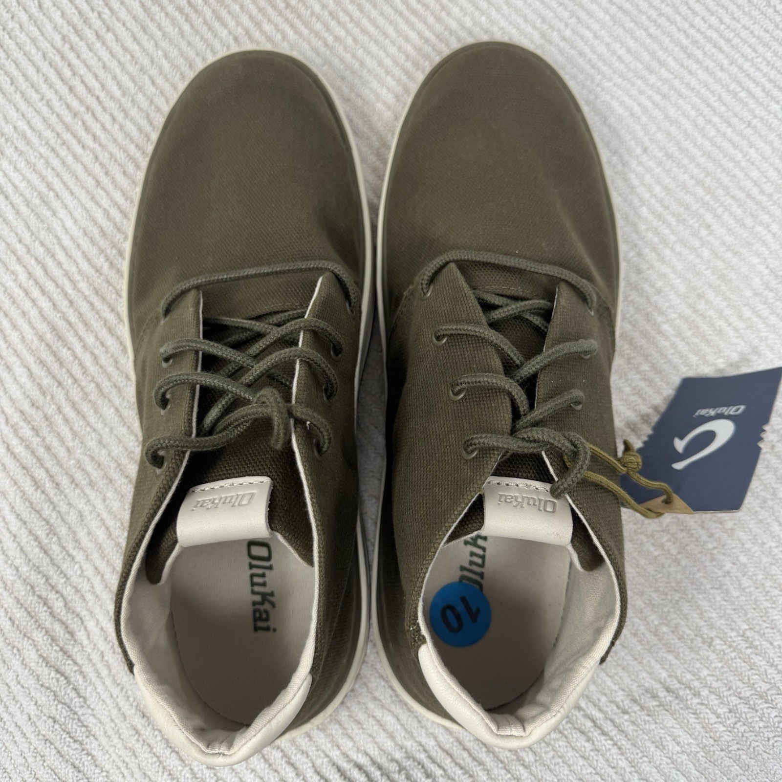 OluKai Papaku Chukka Boots Men’s Size 10 Olive Green Casual Canvas NEW