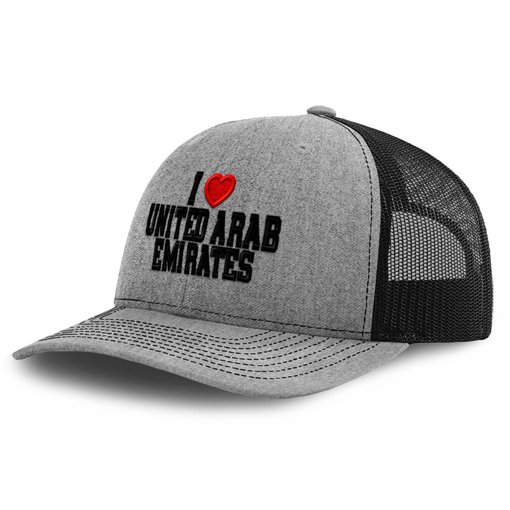 Richardson Trucker Hat I Love United Arab Emirates I Love Polyester Baseball Cap