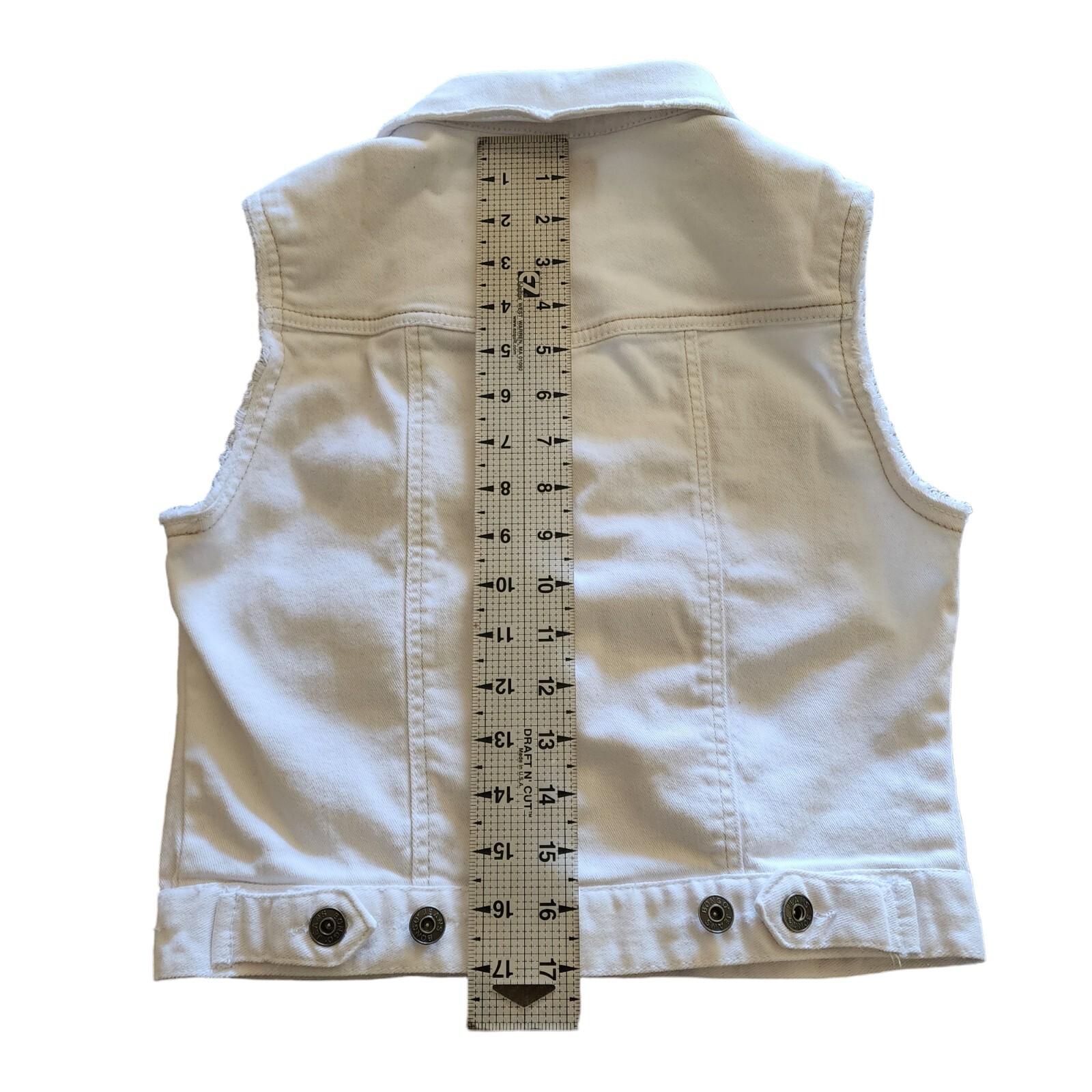 Bongo Women’s/Junior’s Size M Distressed White Denim Vest