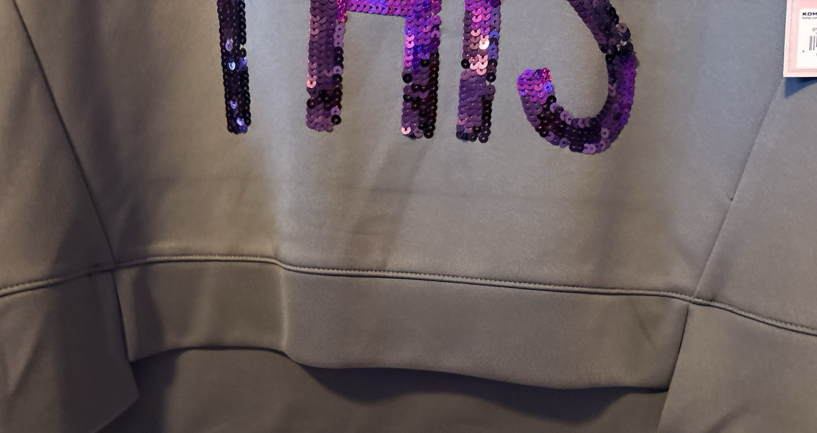 Juicy Couture Sequin Sweatshirt I Woke Up Like This Gray Pullover Large NWT