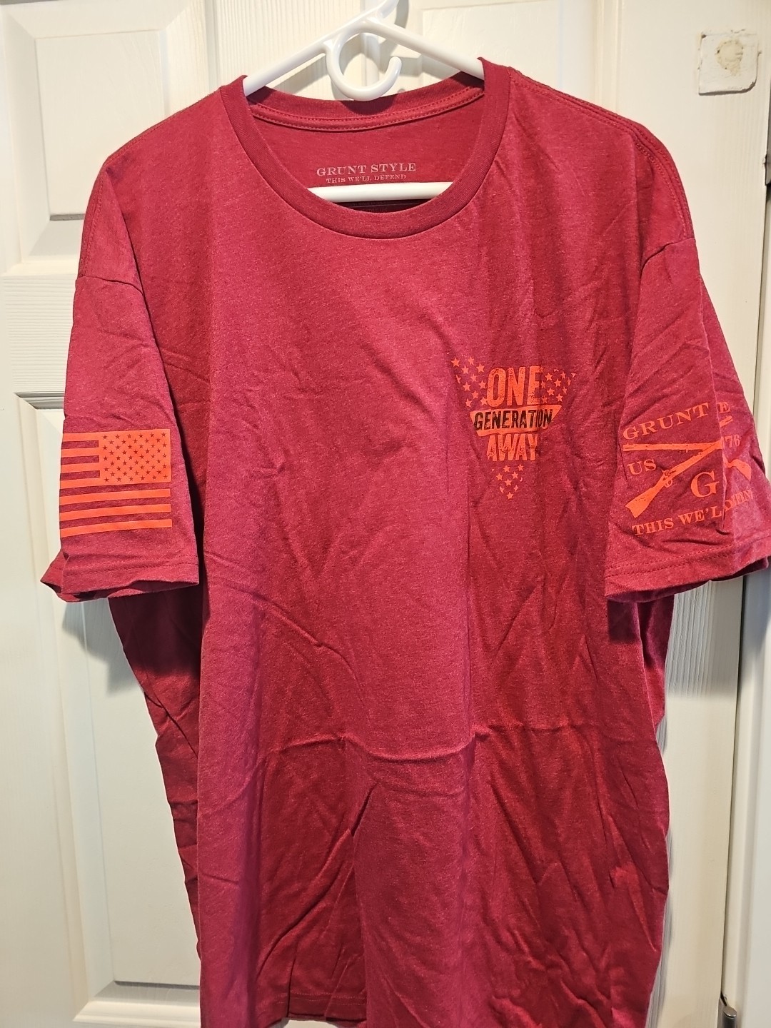 Grunt Style Mens One Generation Away Red T Regular Fit Cotton Poly 2XL