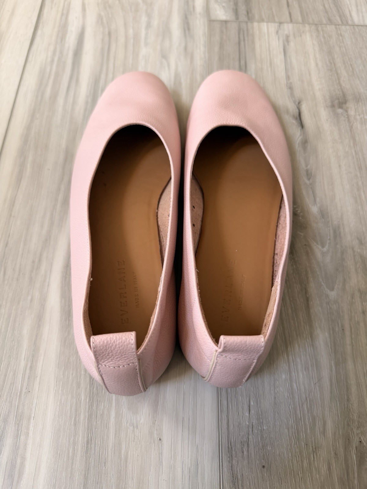 Everlane The Day Flat Blush Pink Leather Ballet Flats Women’s Size 8.5