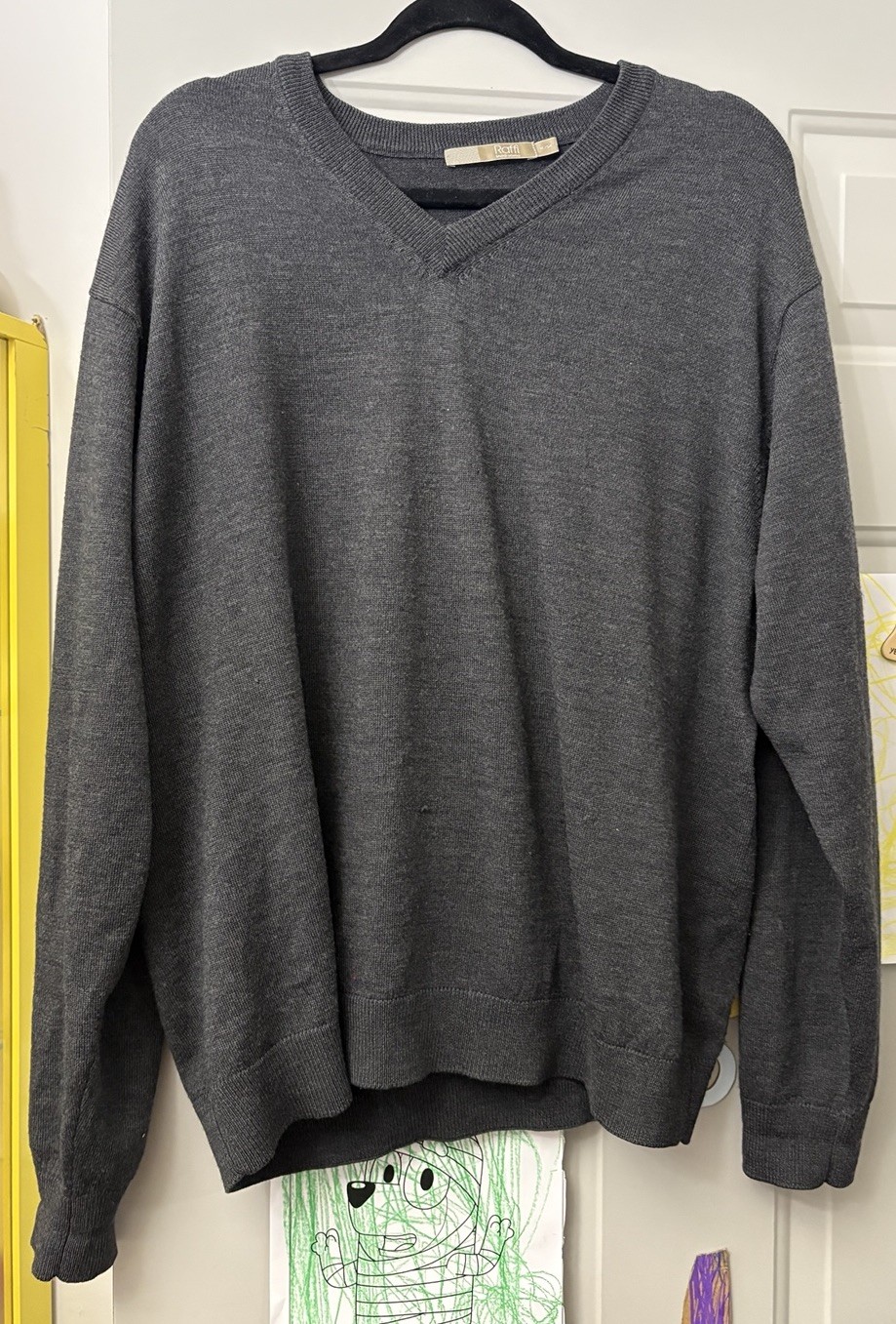 Men’s Raffi Grey 100% Extra Fine Merino Wool Size XL 54