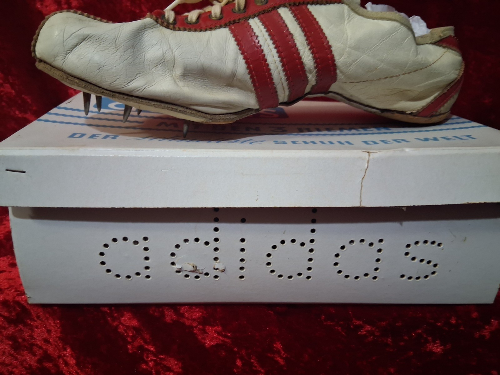 🟥Vintage Adidas Intervall Track Spikes West Germany w/ Box 1960s–70s Dassler 🟦