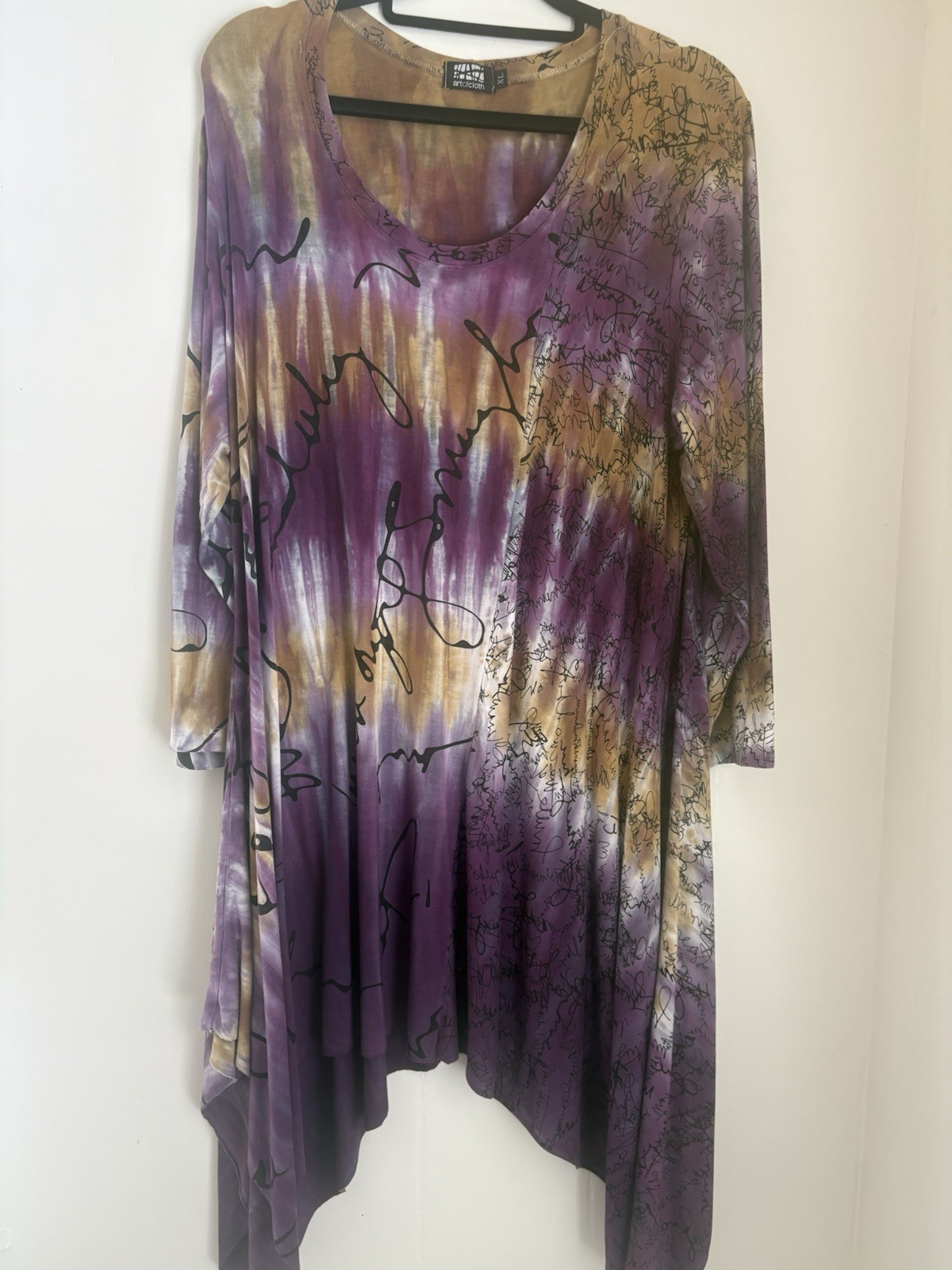artofcloth Women’s XL Abstract Scoop Neck Long Sleeve Tunic. Comfy!