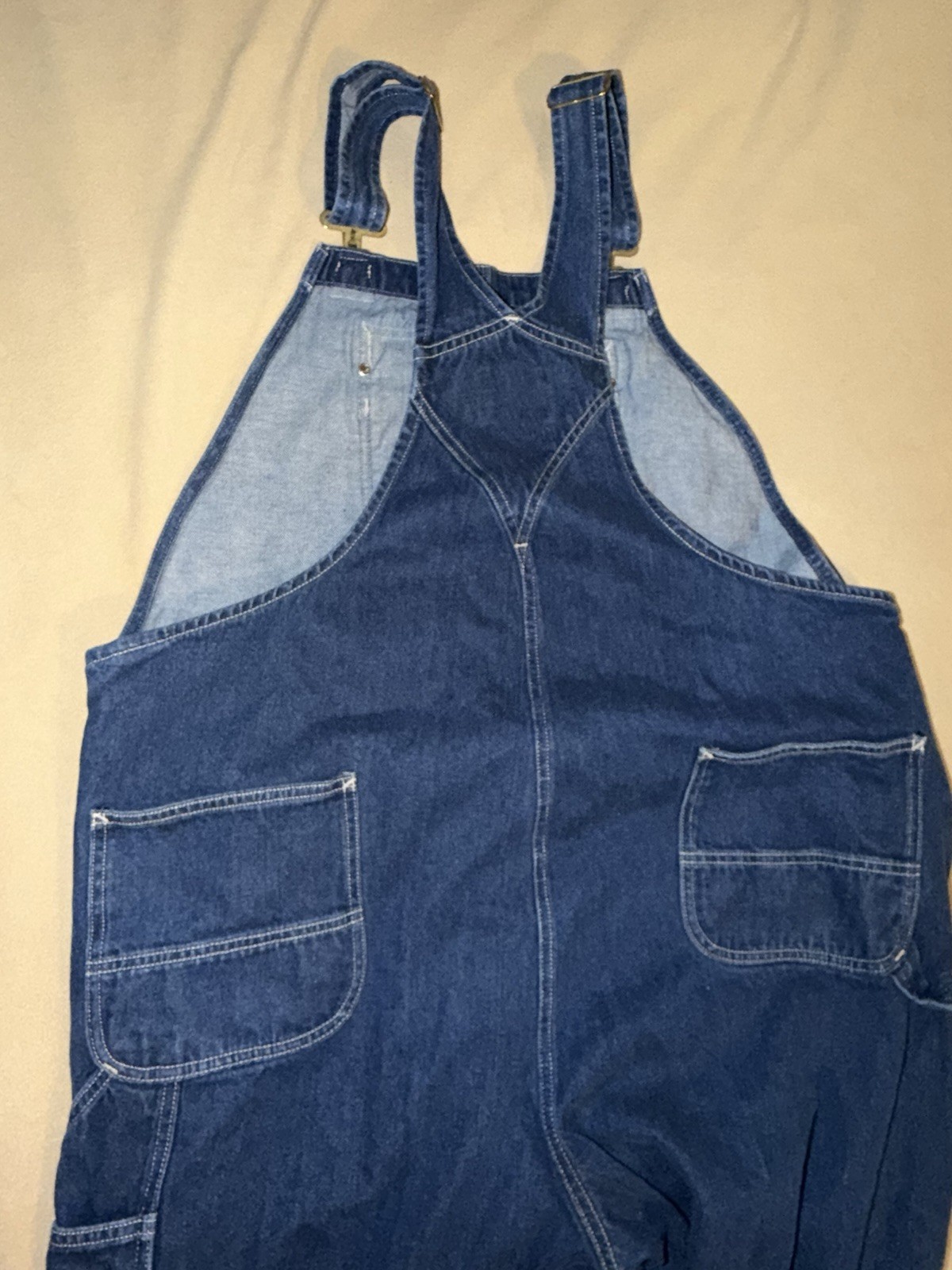 Carhartt Blue Denim Bib Overalls Loose Fit Men’s Construction OR4672-M