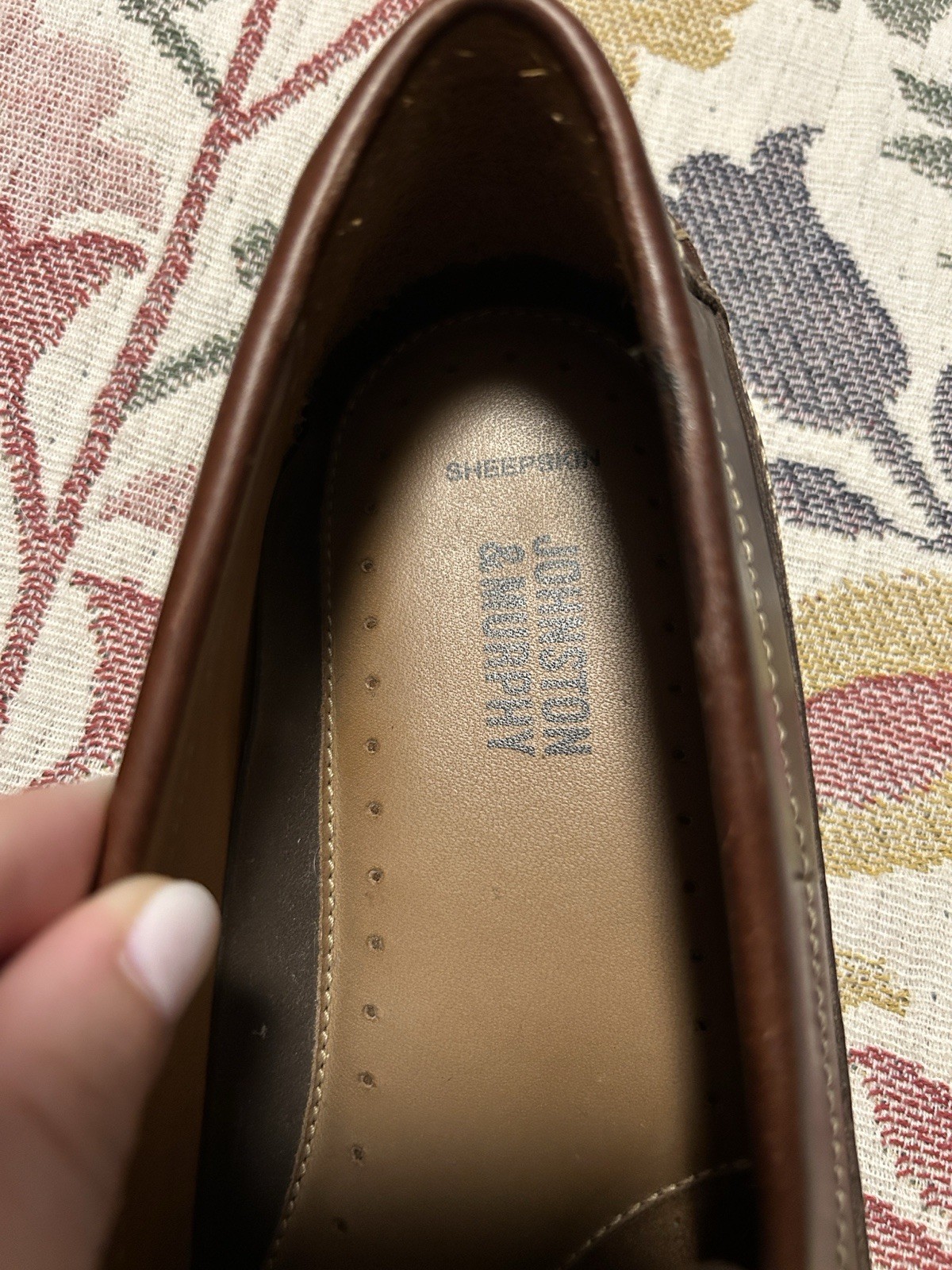 Johnston & Murphy Men’s 9.5 Brown Woven Leather Slip-On Dress Loafer