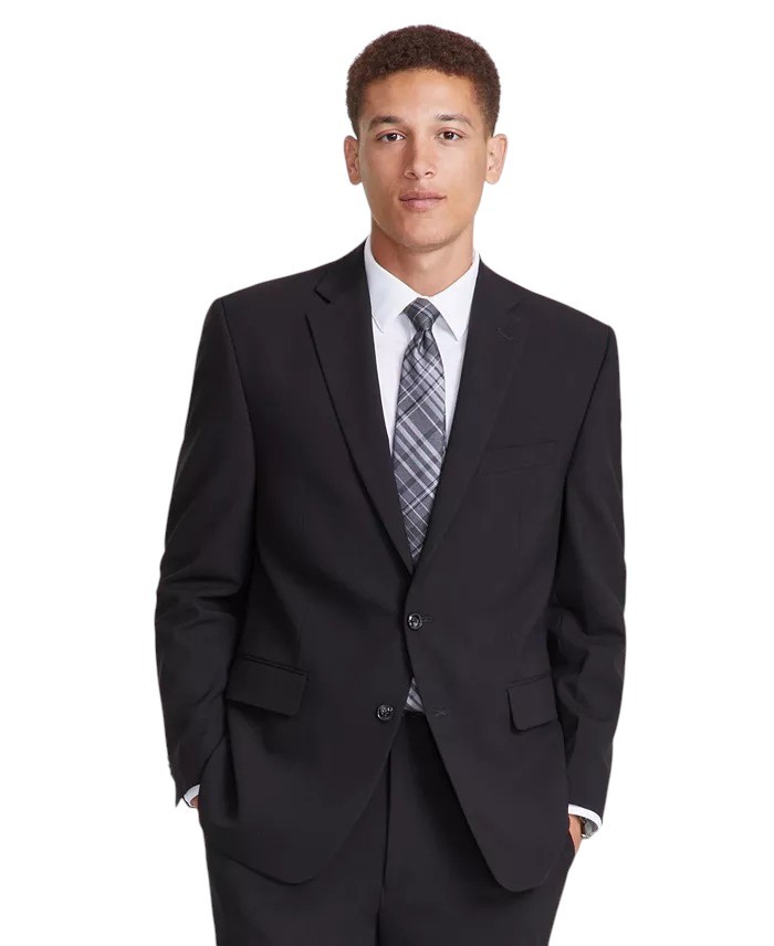 Perry Ellis Portfolio Mens Modern fit 2 Piece Suit 40 R Pants 33 / 32 Black