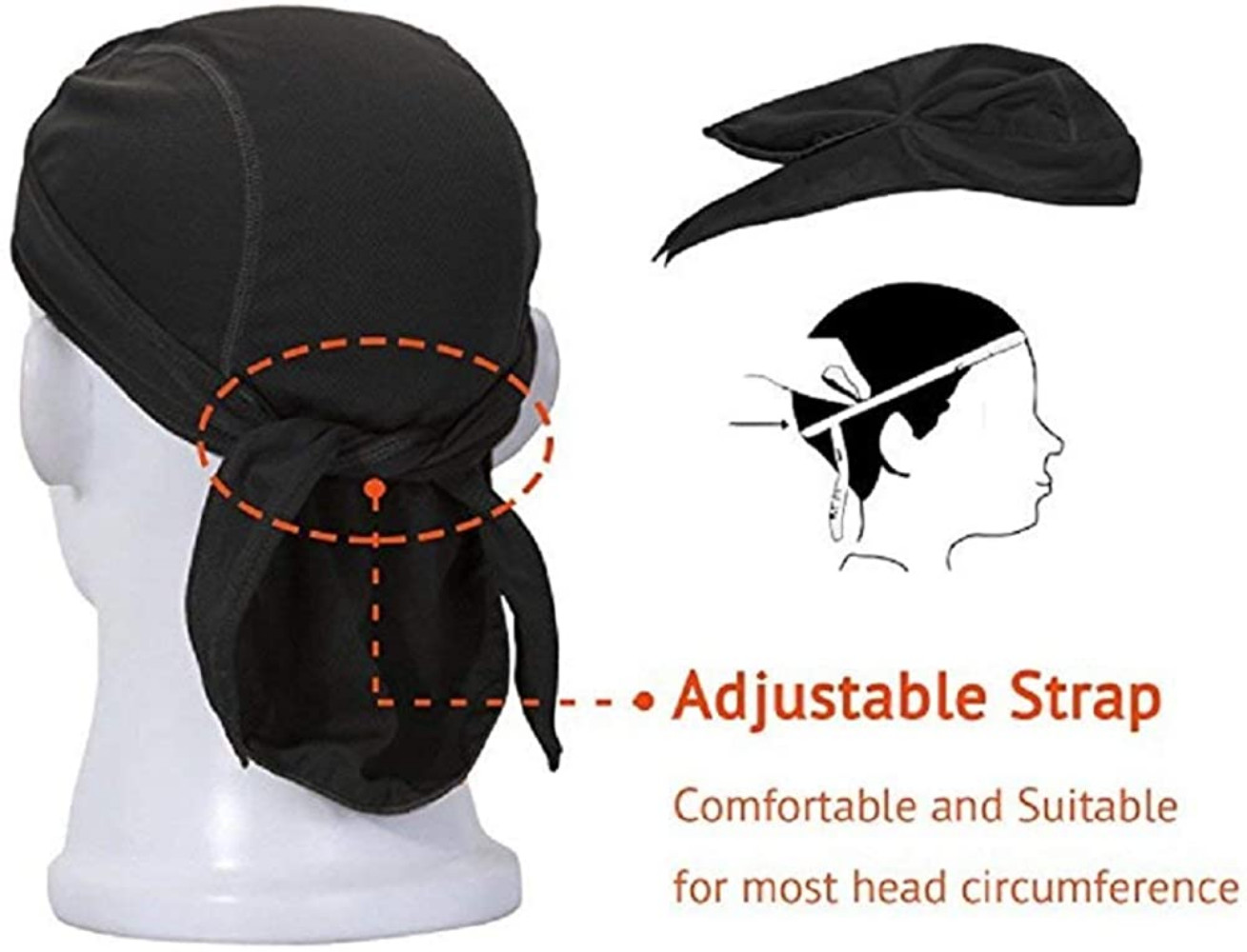 UV Protection Helmet Liner Skull Cap Dew Rags Head Wrap Beanie Hat for Men Women