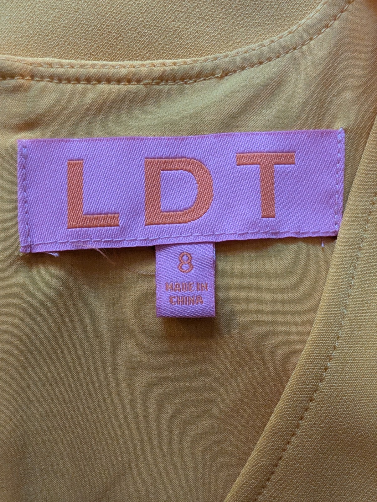 LDT Women’s Dress Yellow Size 8 Short Sleeve Mini Dress