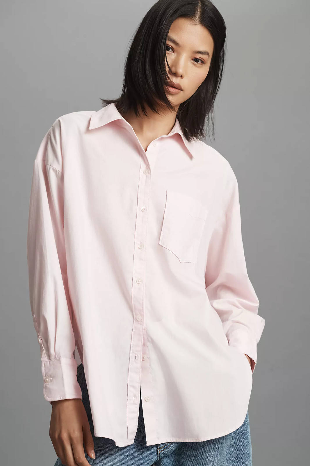 NWT Anthropologie Pink The Bennet Buttondown Shirt by Maeve, $98 NEW!
