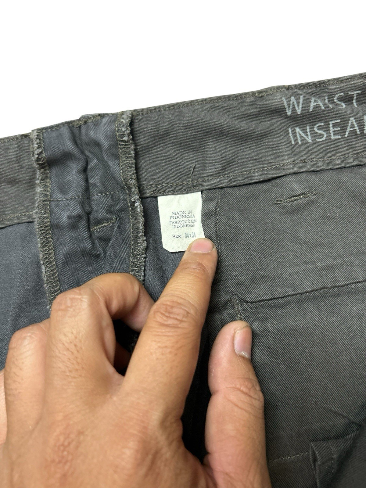 RRL Double RL Washed Black Herringbone Twill Field Trouser Size 34×34 Fit W37