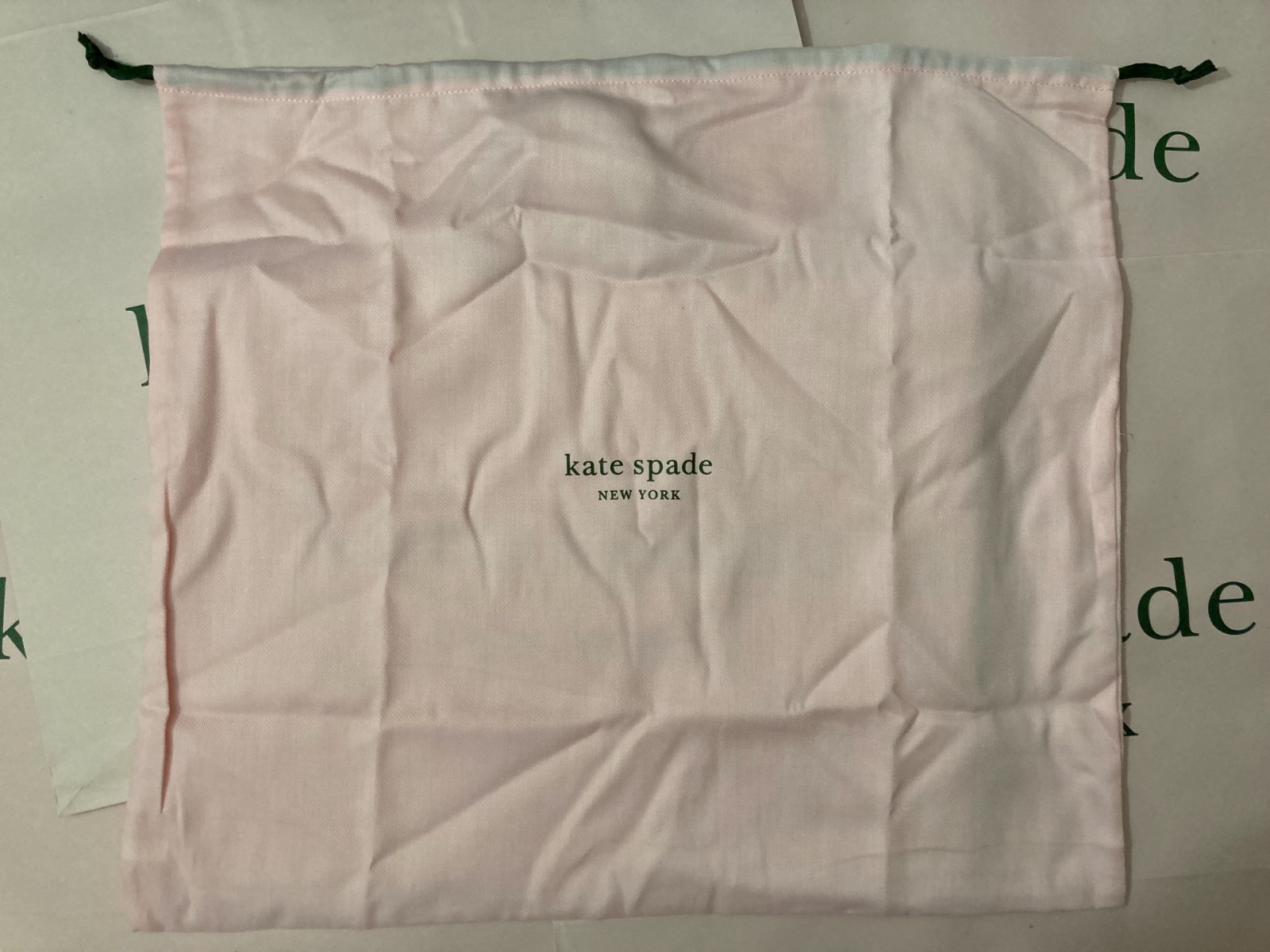 Kate Spade Drawstring Dust Bags Sizes 4.5″x6″ – 34″x27″ Pink Cream KC828 NWT 16