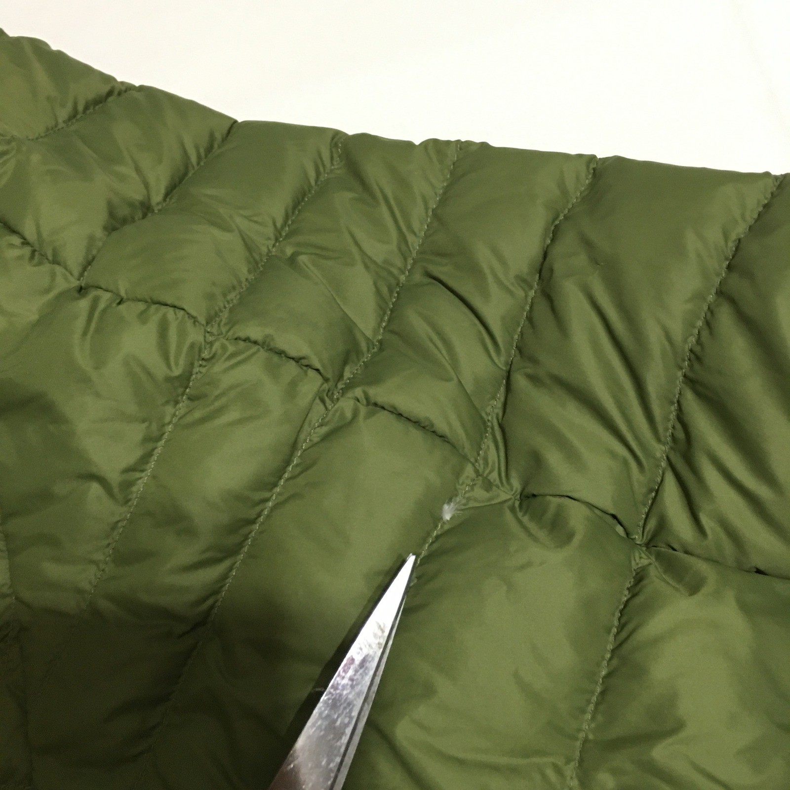 K-Way Puffer Jacket Mens Medium Olive Green Quilted Down Full Zip