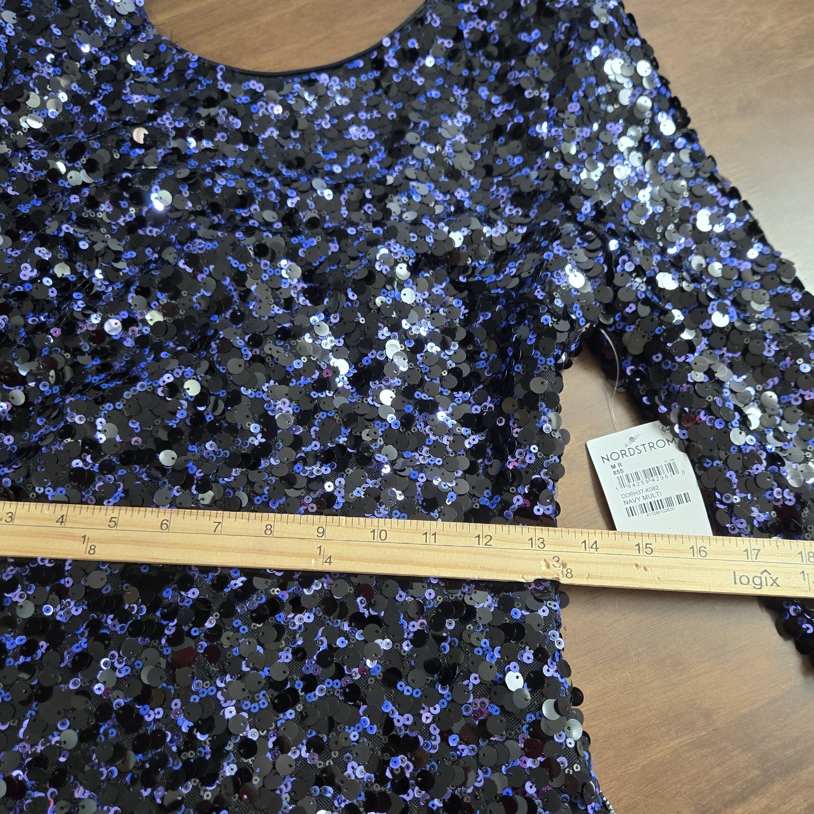 Dress The Population Nathalia Sequin Mini Dress Womens Size Medium Navy Holiday
