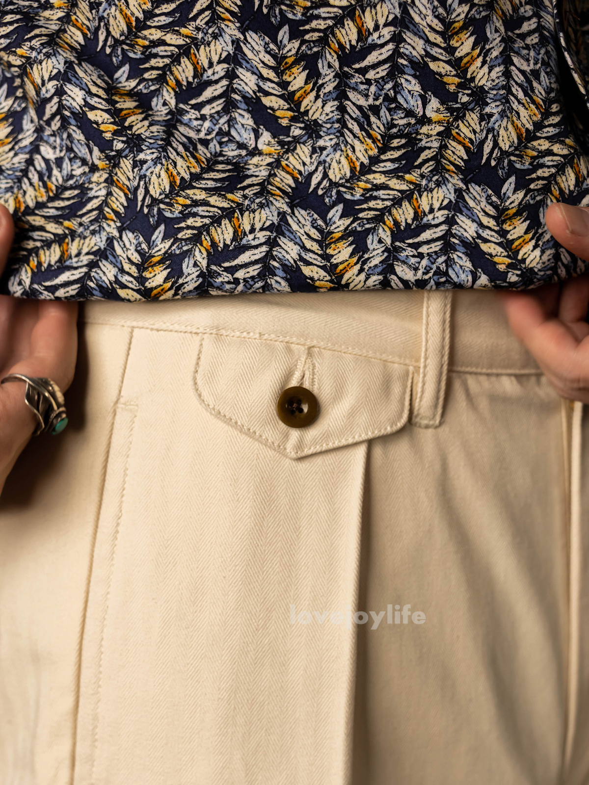 Red Tornado Retro Men’s HBT Straight Pants Cotton Pleated Casual Formal Trousers