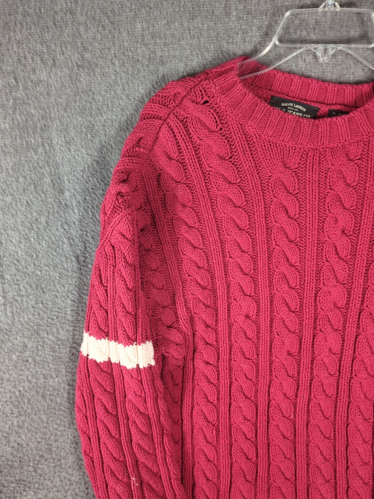 Vintage Polo Jeans Co. Ralph Lauren Cable Knit Rugby Cricket Sweater Men’s XL