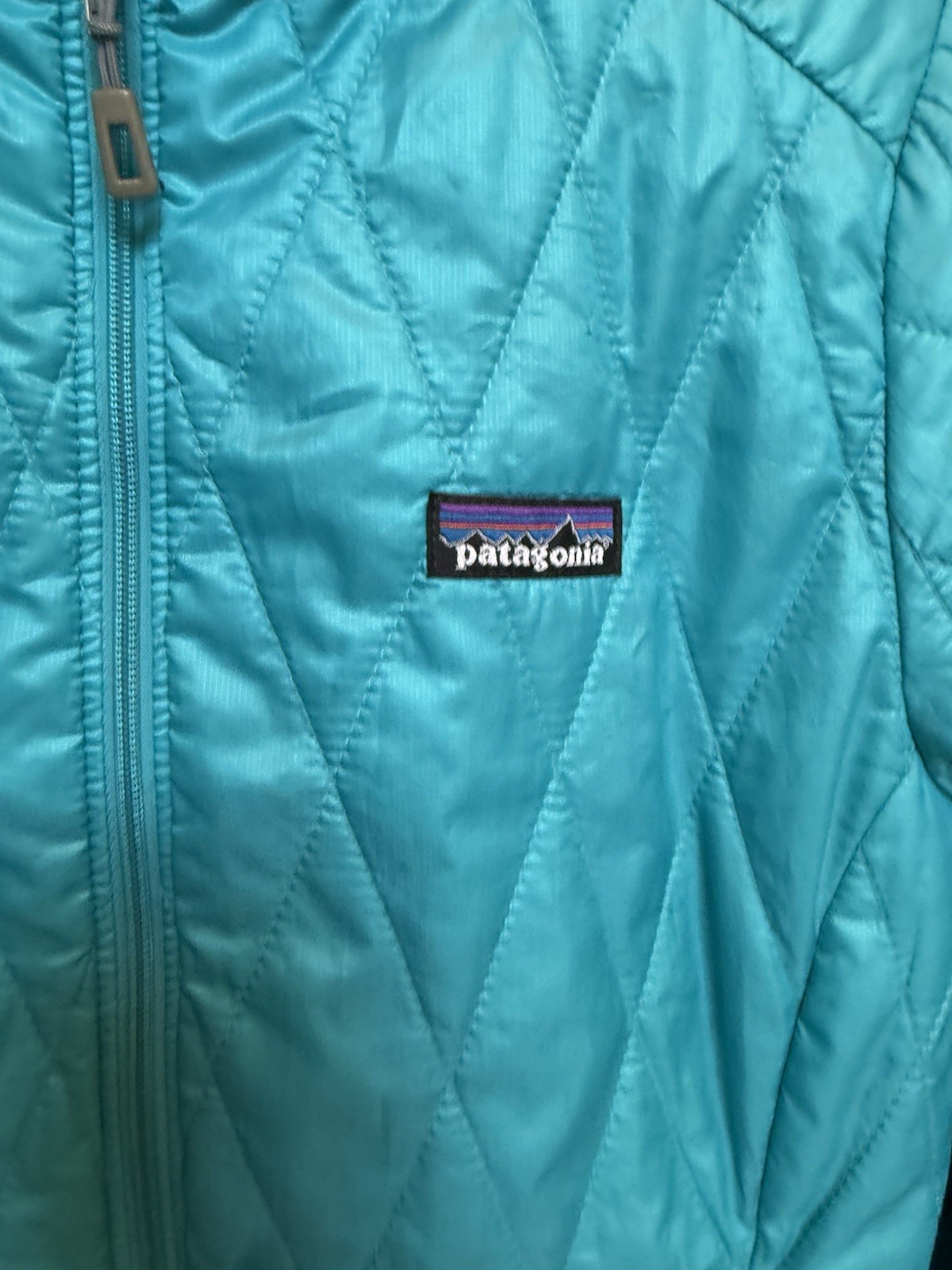 Patagonia Insulated Jacket Womens Small Blue Full Zip Packable Hiking Outdoor
