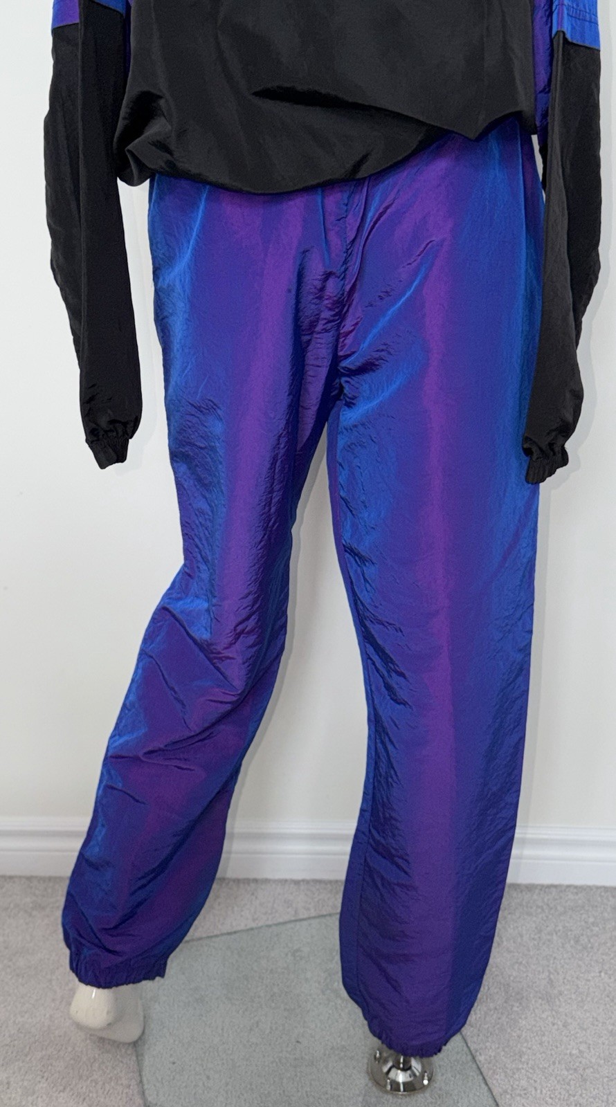 SURF STYLE Vintage 2 Pc Hooded Windbreaker/pants Iridescent Purple One Size