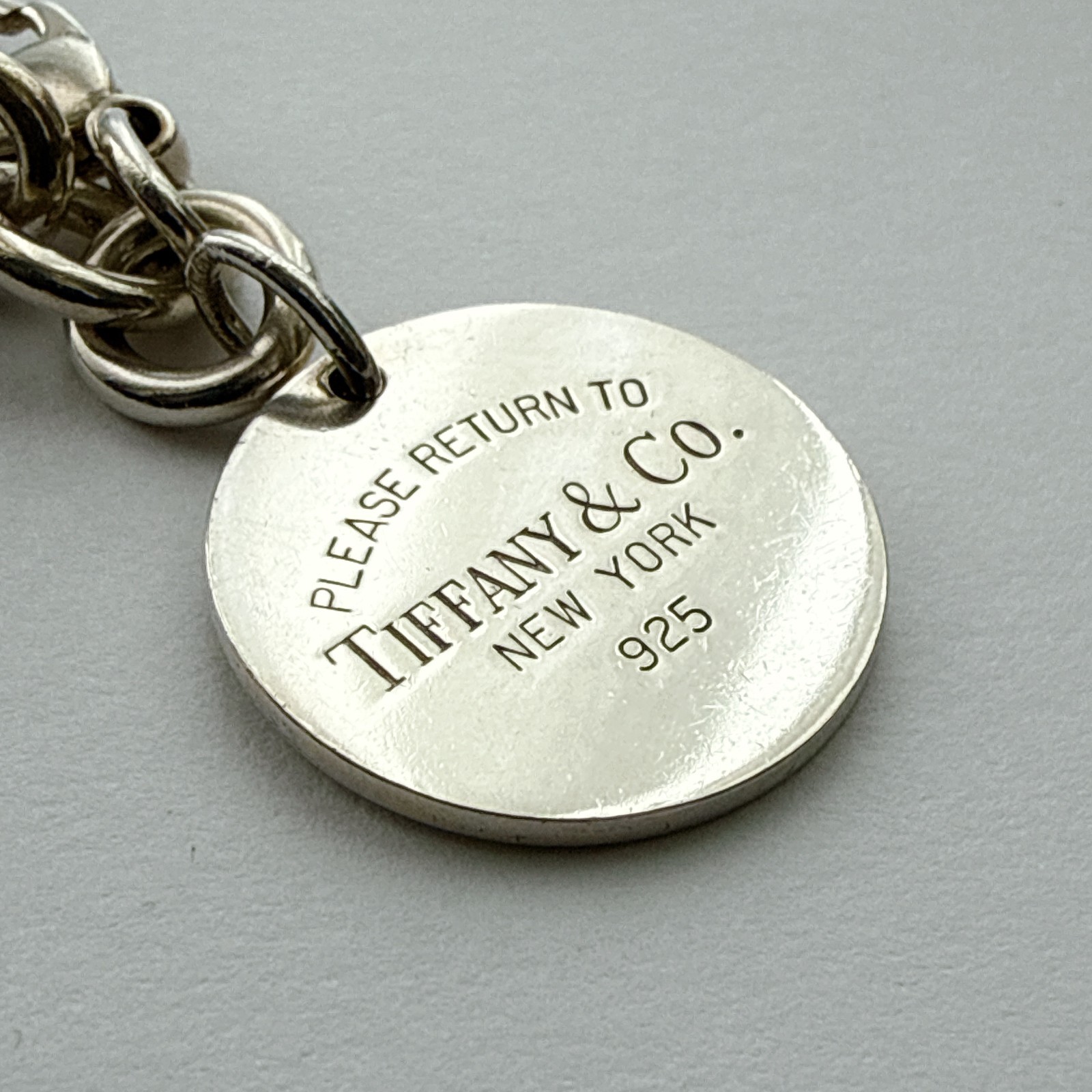 Tiffany & Co. Return To Tiffany Round Tag Sterling Silver 925 Bracelet 18cm
