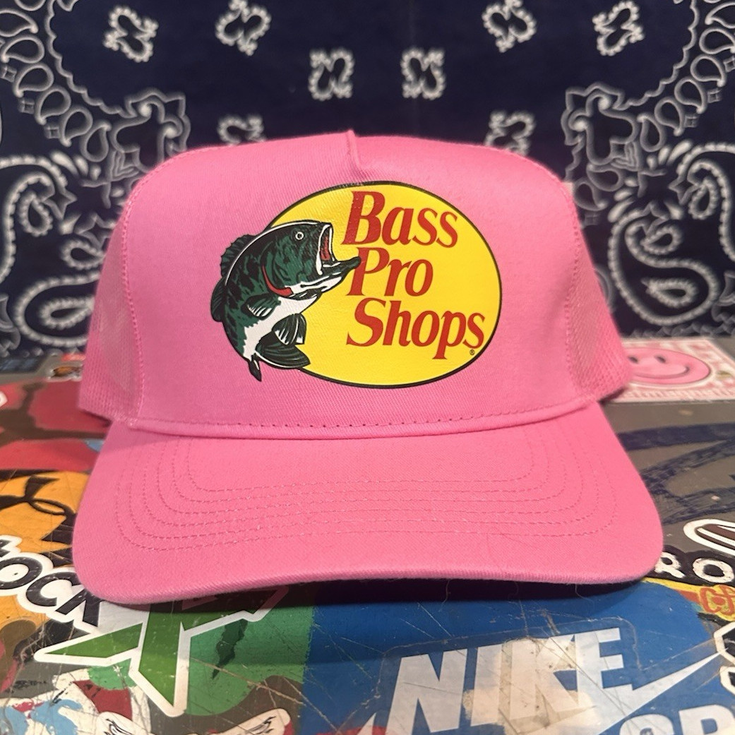 Bass Pro Shops Pink Trucker Hat Mesh Back Adjustable One Size Outdoor Fishing