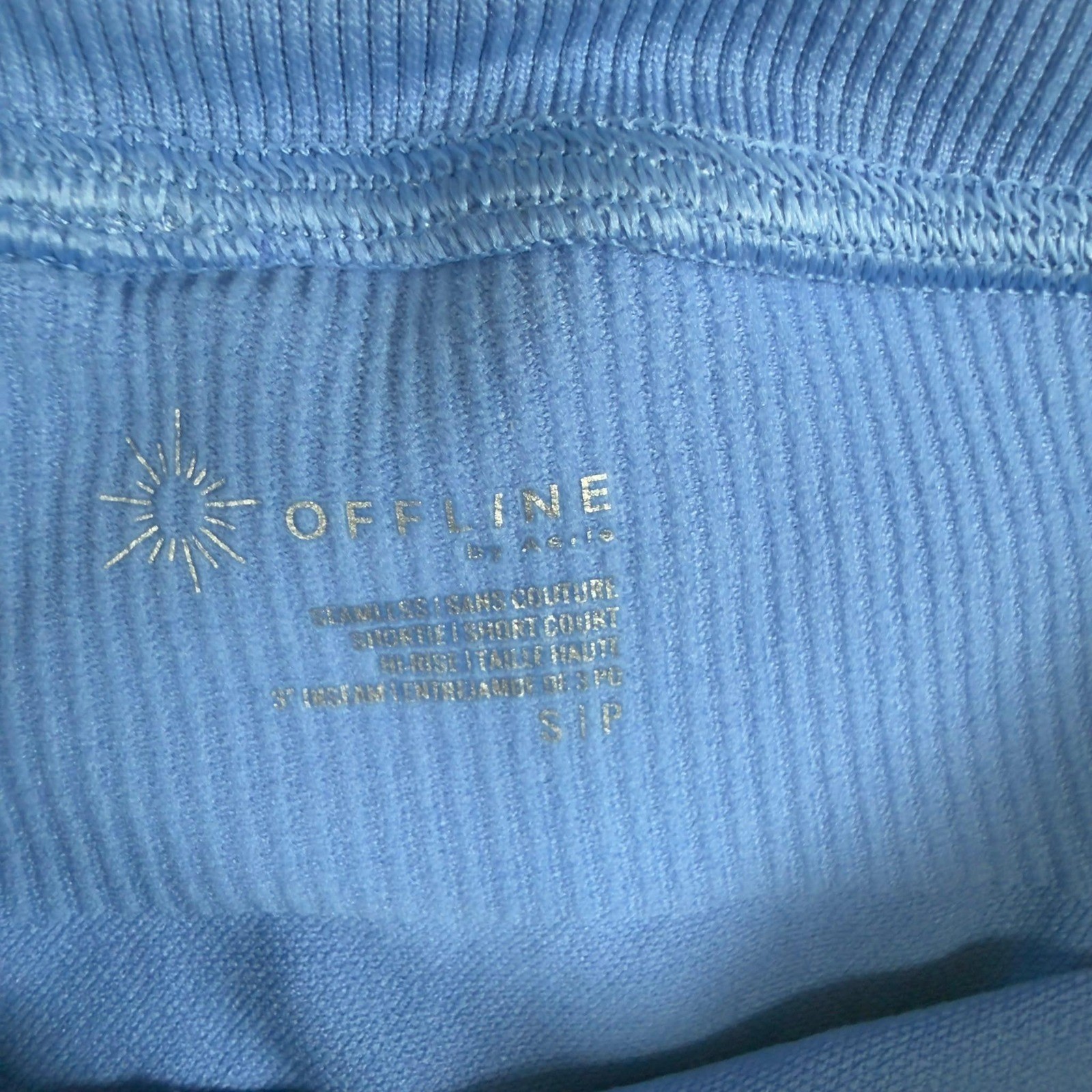 OFFLINE by Aerie Ribbed Seamless Biker Shorts Blue High Rise Women’s Small