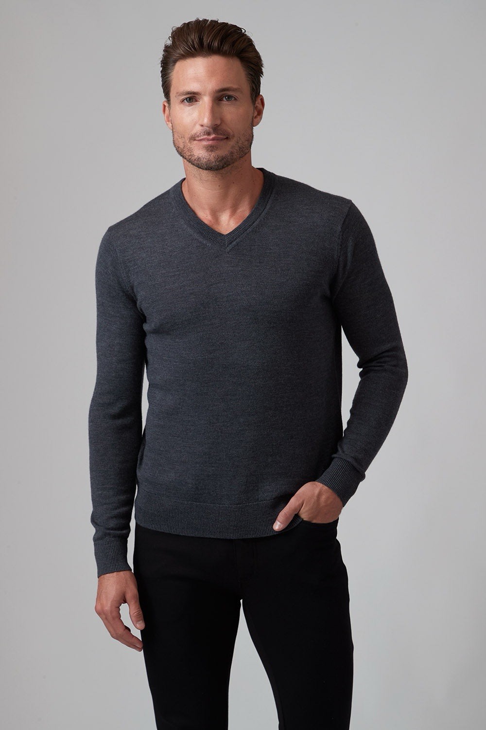 Men’s Raffi Grey 100% Extra Fine Merino Wool Size XL 54